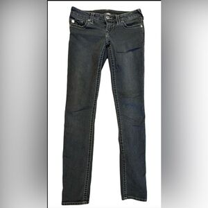 True Religion Low Rise Skinny Jeans Dark Wash Size 26 Stretch Denim